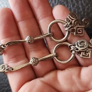 Silver Geometric Dangle Earrings